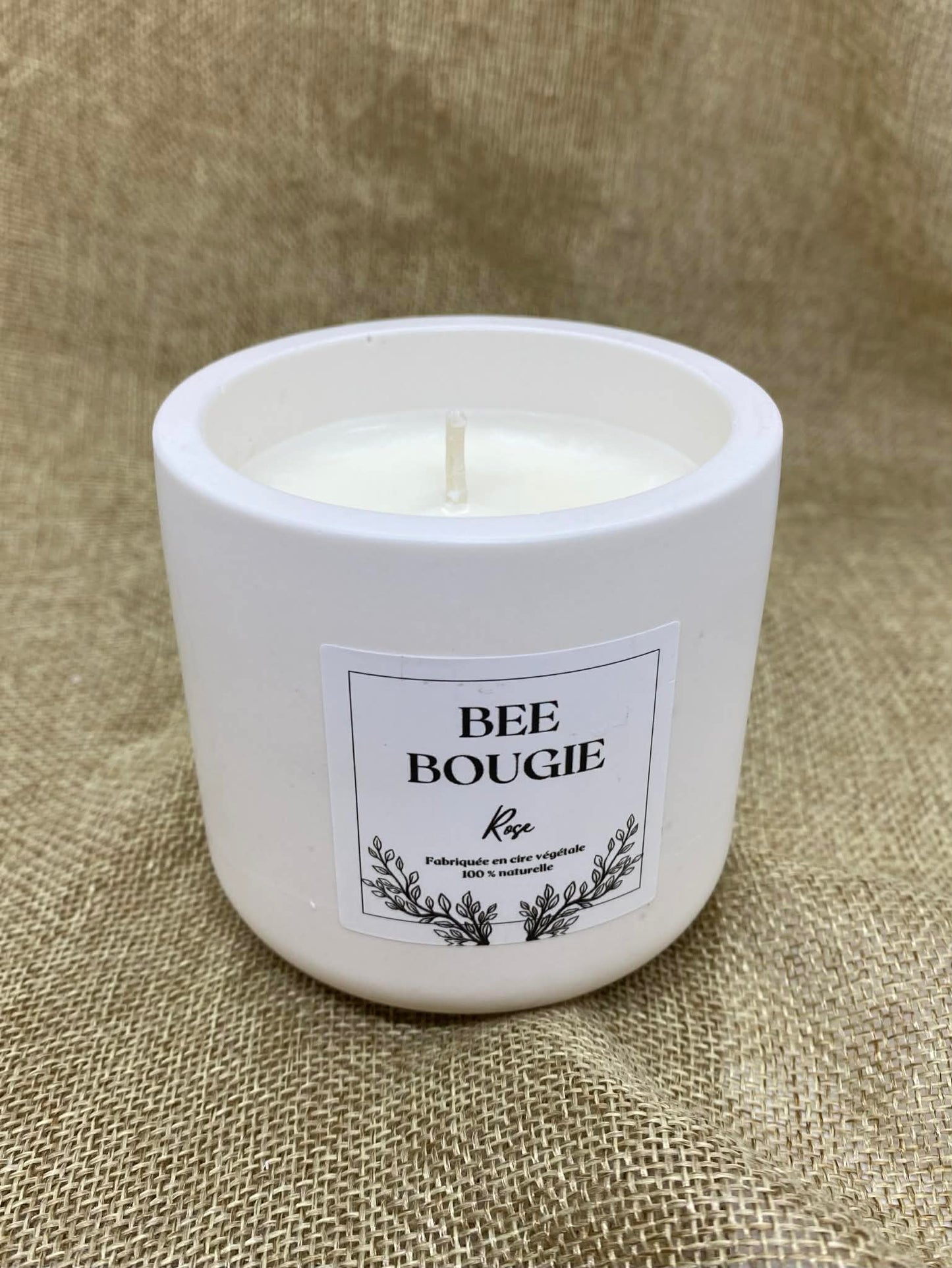 Bougie Parfumée - cire de colza - pot jesmonite naturel