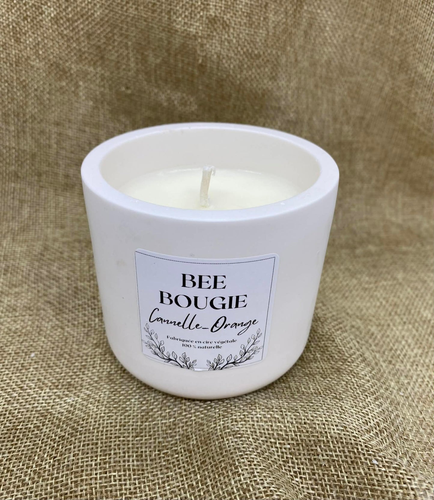 Bougie Parfumée - cire de colza - pot jesmonite naturel