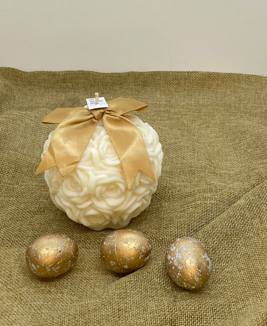 Bougie de Pâques - Boule de fleurs - cire de soja